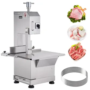 VEVOR Commercial Electric Meat Bandsaw,  2200W Stainless Steel Countertop Bone Sawing Machine, Workbeach 18.5" x 20.9", 0-7.1 Inch Cutting Thickness, Frozen Meat Cutter with 6 Blades for Rib Pork Beef
