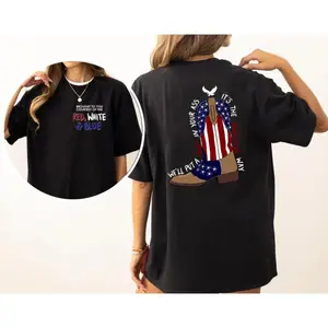 Courtesy of the Red Shirt, Toby American Ride T-Shirt White and Blue Sweatshirt Hoodie