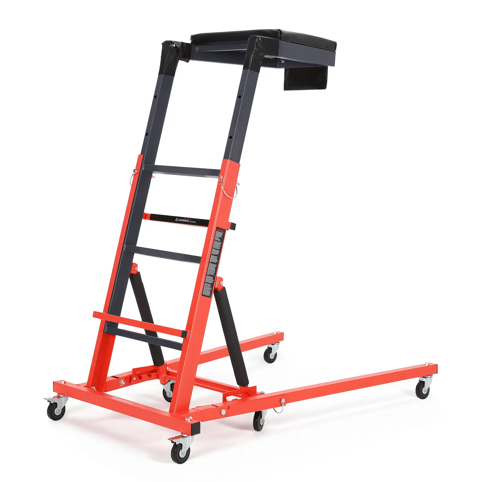 Topside Automotive Creeper – Adjustable Height 48"-66", 400 lbs Heavy-Duty Collapsible Engine Creeper, 6 Swivel Casters, Padded Deck, Tool Pouch, for Truck/SUV Garage Maintenance