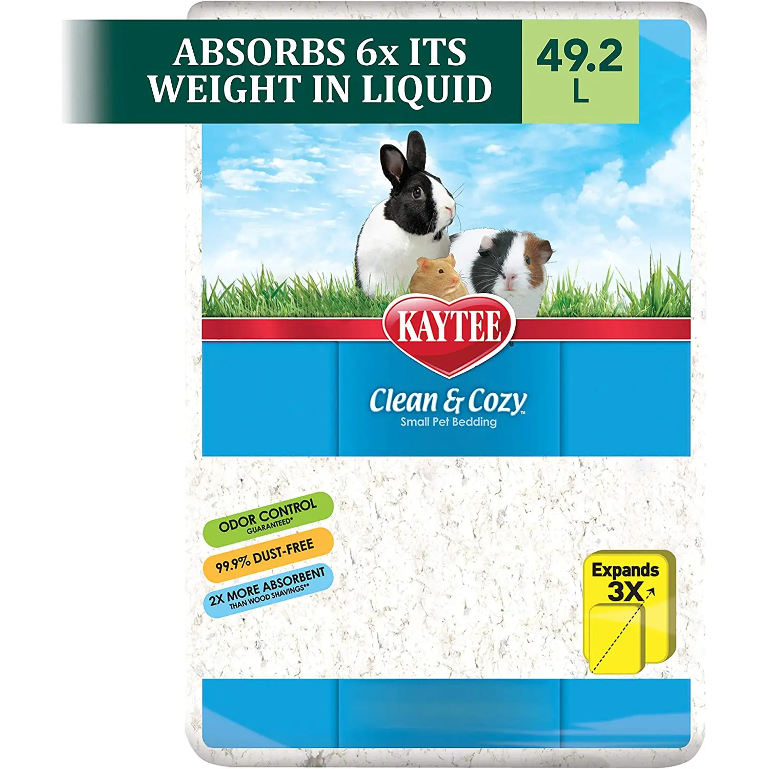 Kaytee Clean & Cozy White Bedding Pet for Guinea Pigs, Rabbits, Hamsters, Gerbils Central Garden & Pet