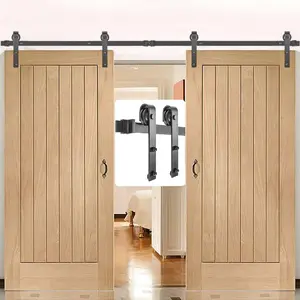 VEVOR Sliding Barn Door Hardware Kit, 11FT, 330LBS Load - Bearing, Carbon Steel, BlackVEVOR Super Brand Day