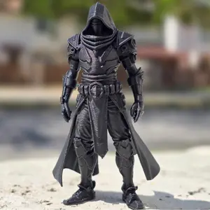 Boom Boom Bambu Cyberpunk Assassin DND Miniature 3D Printed Hooded Figure with Armor Layers for Role-Playing Games