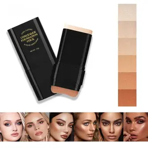 6-color Dual - Ended Eraser Foundation Stick -Multi - Use Concealer & Highlighter for Acne Marks , Nose Contour Flawless Makeup Finish - Versatile Cosmetic Tool , daily gift Long-Wear and Duo luminous silk flawless filter trout mouth lip liner lashes 40mm