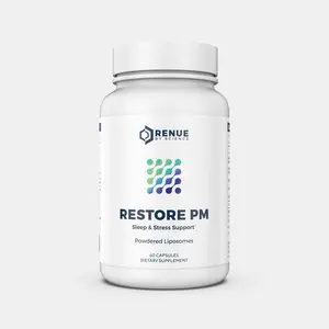Restore PM Liposomal Sleep Capsules 60 Ct. - GABA, 5-HTP, Apigenin, Glutathione & Melatonin for Deep Restorative Sleep and Circadian Rhythm | Non-Habit Forming Nighttime Formula | 1 Capsule, 5 Ingredients | Third-Party Tested, Non-GMO, Allergen-Free