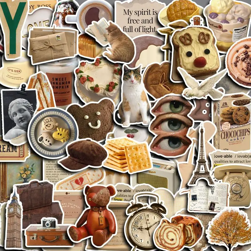 60-Pack Cartoon Butter Toast Stickers - Adorable DIY Decals for iPad, Phone Case & Waterproof Journal Decor bulingbulingsticker