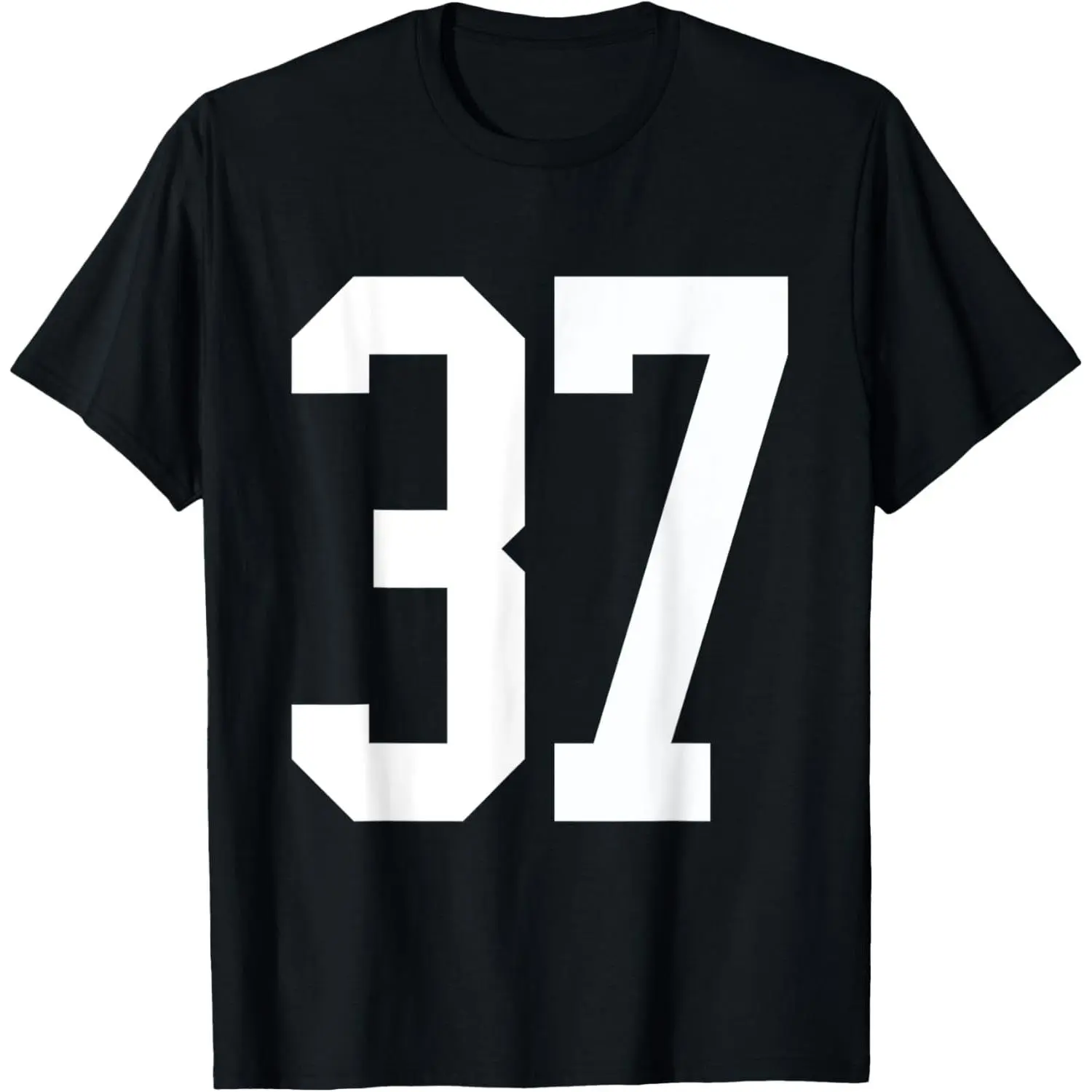 100% Cotton #37 White Number 37 Sports Fan Jersey Style T-Shirt