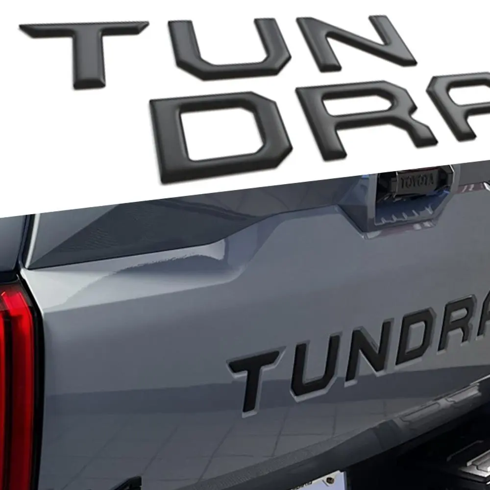 Upgrade Your Tundra: Matte Black Raised Tailgate Insert Emblem Letters for 2022-2026 Models - Stylish Accessories and Perfect Gift for Truck Drivers