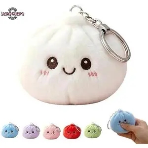 2026 New Kitschy Compact Pocket-Sized Soft Plush Squishy Dumpling Keychain, for Handbags, Purses & Car Keys, Compact Keychain Keychains, Kitschy Keychains