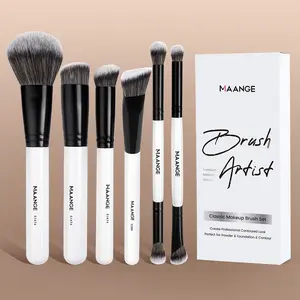 MAANGE 2pcs/3pcs/6pcs,Cosmetic Brush Set, Makeup Brush Kit,Angled Foundation Brush Powder Brush Concealer Brush Smudge Brush Eyeshadow Brush Nose Shadow Brush Detail Brush for Flawless Application,Essential Tools for Makeup Lovers