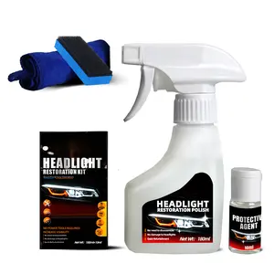 Headlight Cleaner Spray & Restoration Kit – Instantly Restores Cloudy & Yellowed Headlights – Fast Oxidation Removal with UV Protection – No Rubbing Needed – Fits All Cars