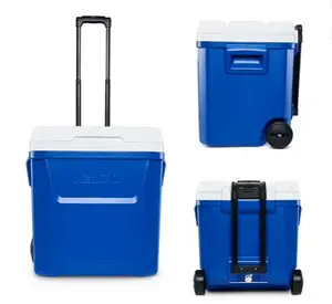 60 QT Laguna Ice Chest Cooler with Wheels, Coral Pink