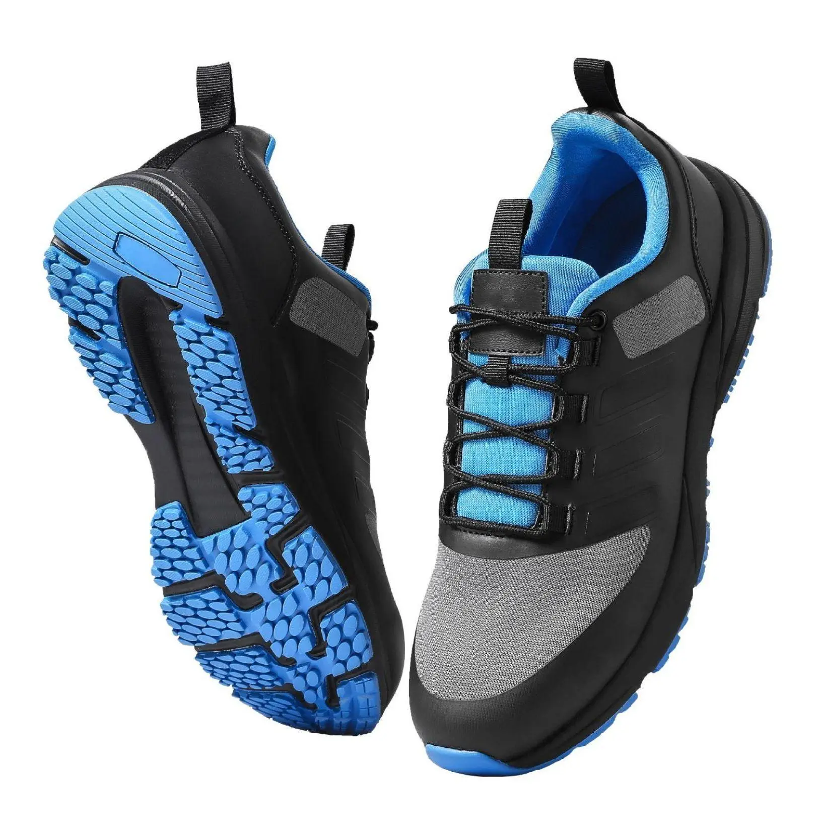 Cross Training Shoes Men, Wide Toe Box Running Shoes US Size 8, Arch Support Sneakers for Gym, Walking, Weightlifting, Gymnastics - Adjustable Lace-up US 8 Black