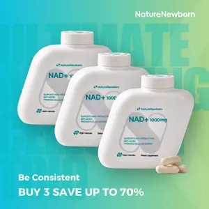 3x NatureNewborn NAD+ Booster NR1000 - High Purity 1000mg Supplement for Triple Anti-Aging Energy Focus - 60 Count - US Third-Party Tested for Purity & Potency Healthcare Natural