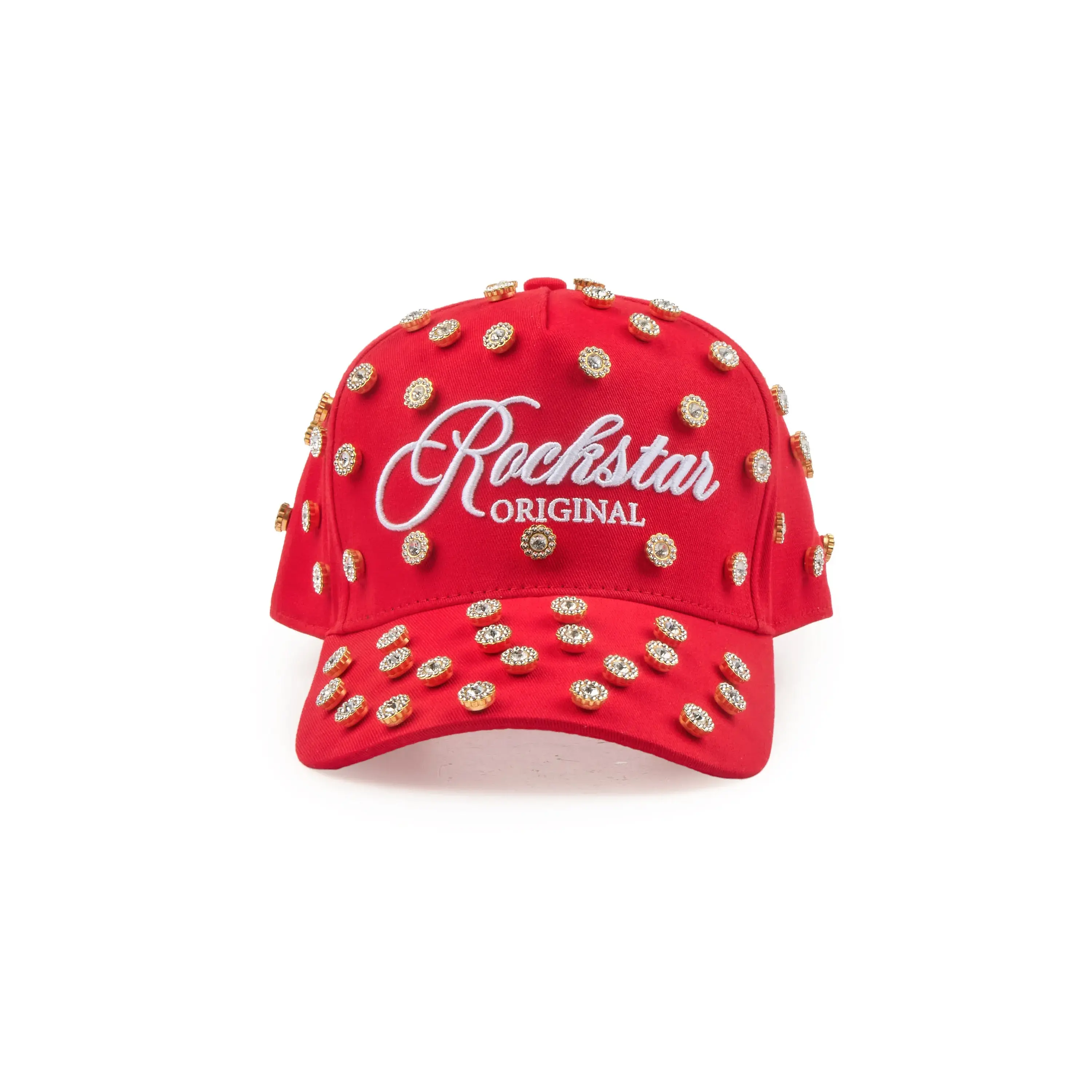 Roma Red Rhinestone Trucker Hat