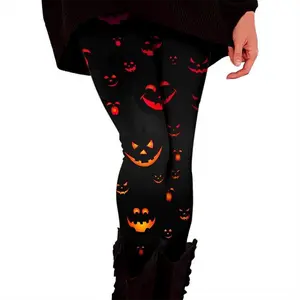 Women's Halloween Funny Graphic Skinny Leggings Women Halloween Leggings Striped High Waist Costume Legging