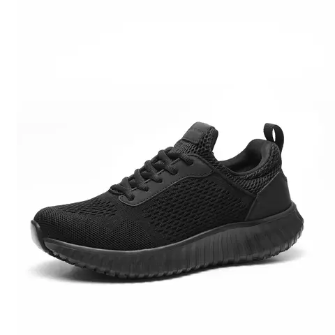 BRUNO MARC Women's Safety Footwear - Lace-Up Work Safety Sneakers with Breathable Mesh, Closed-Toe, Lightweight Water-Resistant Non-Slip Design, Cushioned EVA Step for Chef Kitchen Duty