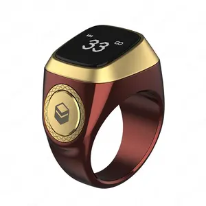 IQibla Smart Dhikr Counter Ring - Waterproof Touch-Controlled Digital Tasbih Tally, Muslim Prayer Time Vibration Reminder Wearable Smart Electronic Device for Tech Enthusiasts