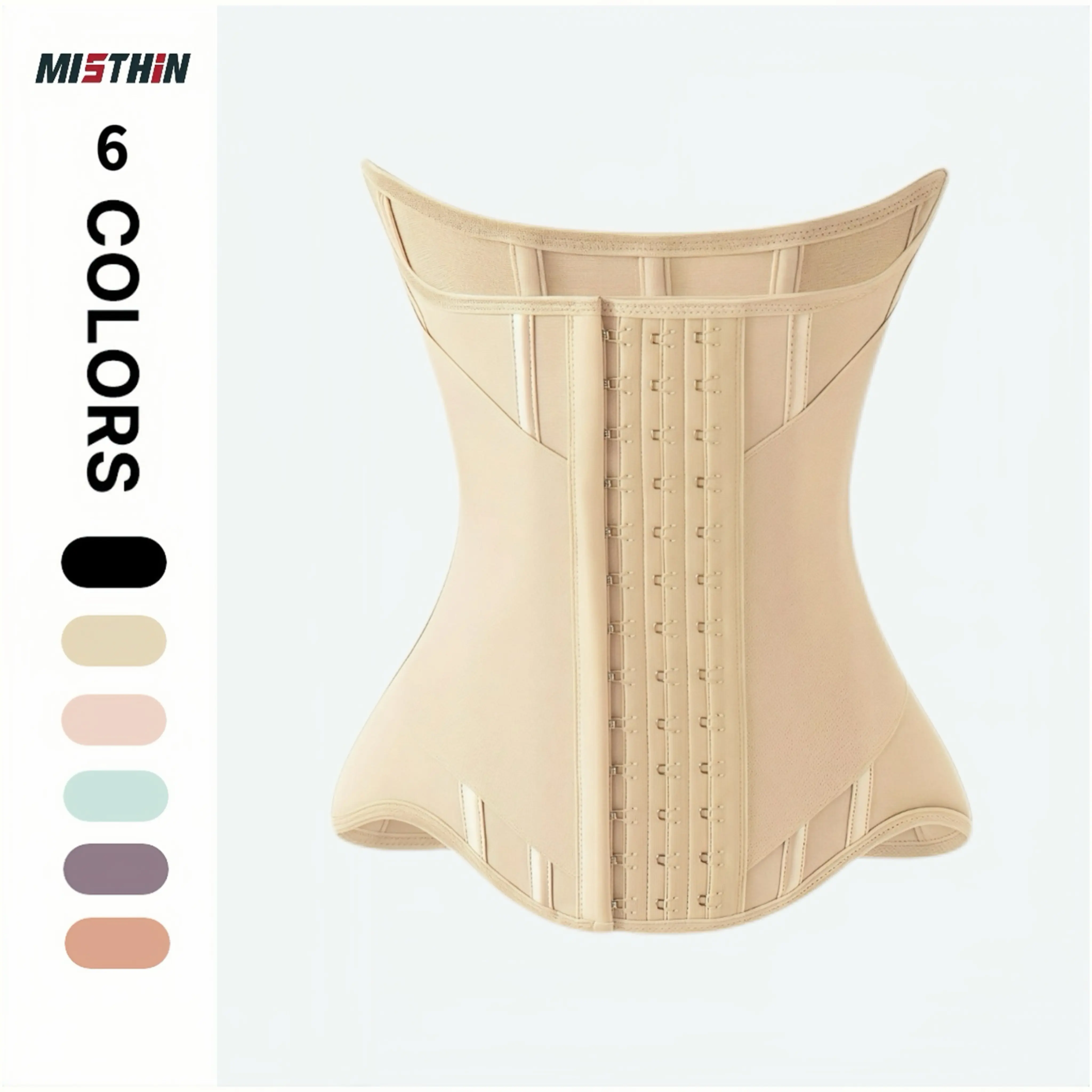 MISTHIN Belted Mesh Nylon Waist Trainer for Women, Double Wrap Tummy Control Shaper with Adjustable High Compression for Body Contouring