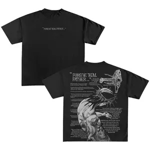 JESUS JOJO Reference "Forgive Them, Father..." Print Short Sleeve T-Shirt, Christian Hoodie Bible Jesus Lover Gift Faith Sweatshirt Jesus Shirt T-shirt, Trendy For Women For Men, Perfect Gift