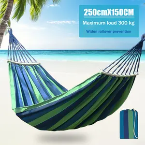 Cotton Polyester Camping Hammock - 450lb Capacity, 320G Thickened Durable Canvas, Outdoor Portable Folding Suspension Swing, 2-Person Indoor Patio Backyard Use with Travel Bag, Outdoor Portable Hammock, Cotton Polyester Hammock