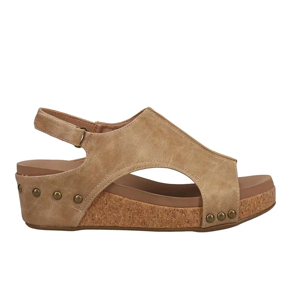 Corkys Womens Volta Ii Studded Slingback Casual Sandals Casual Mid Heel 2-3" - Brown