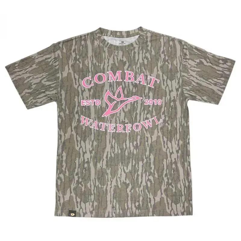 2026 Combat Waterfowl Mossy Oak Camo Tee - Hunting Camo Shirt, Soft Stretch Cotton, Full Size S-5XL