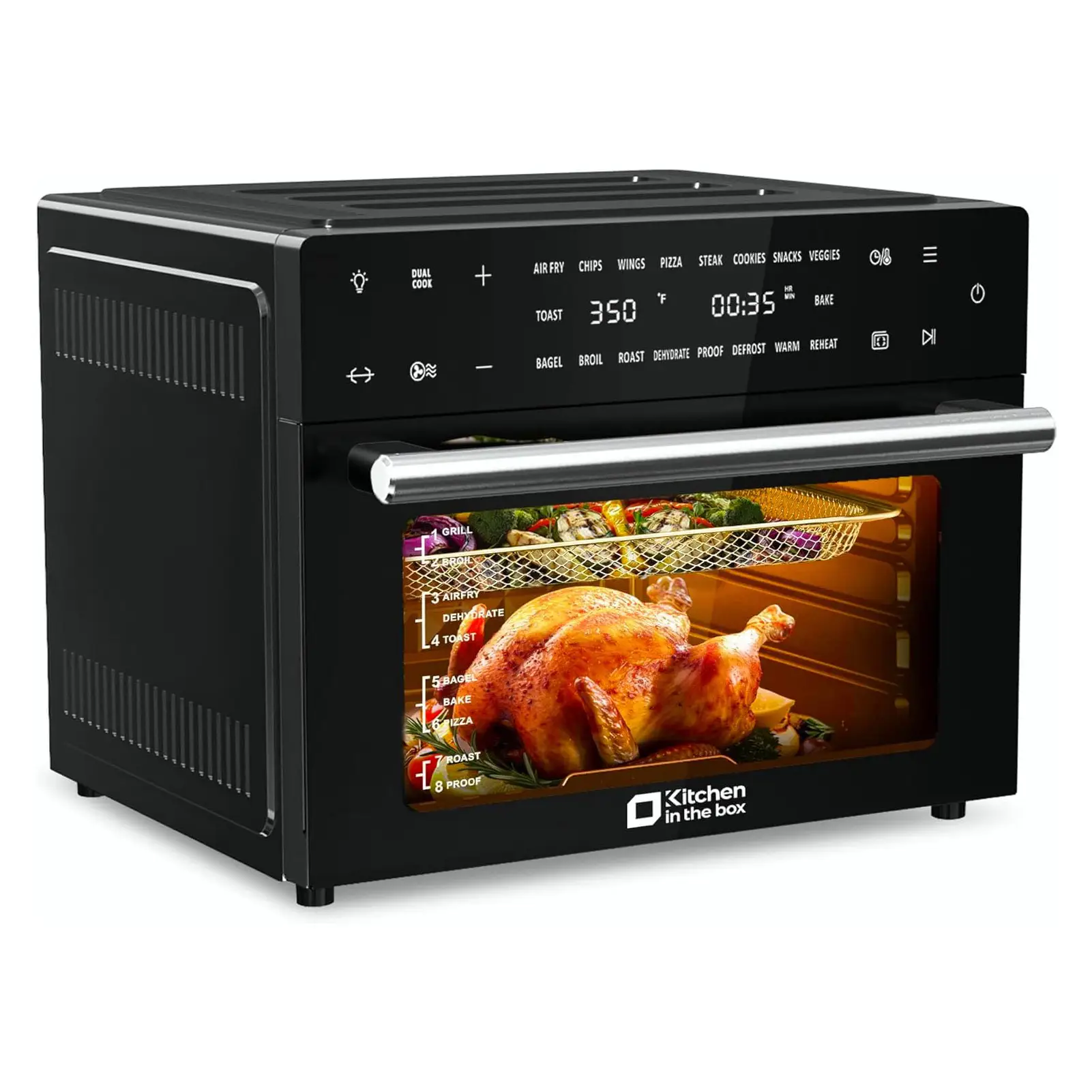 32QT Extra-Large Air Fryer Toaster Oven, 18-in-1 Versatile Cooking, 25% Faster & 90% Less Oil for Healthier Meals