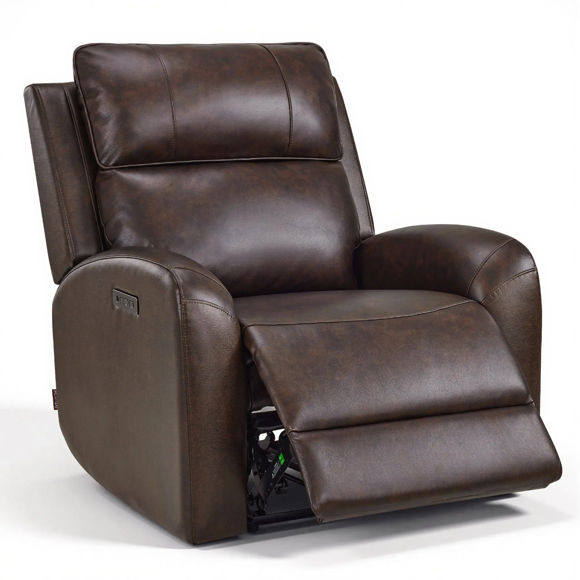 Genuine Leather Compact Wall-Hugging Recliner Chair - Multi-Way Adjustable, Power Headrest, Power Reclining, Quick Setup, Space-Saving Design for Apartments, Ideal for Reading, Watch Party, Model PR693