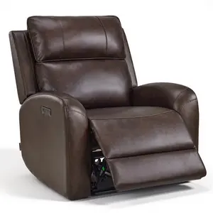 Genuine Leather Power Wall Hugger Recliner with Power Headrest, PR693