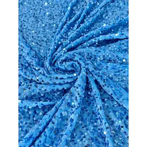 Baby Blue Sequin on Velvet