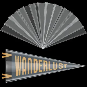 24 Pcs Soft Pennant Protective Sleeves Pennant Frame Holder for Display 12" x 30" Top Load Frame Clear Plastic Flag Holder for Sports Banner Protector 31.5 x 12.6"