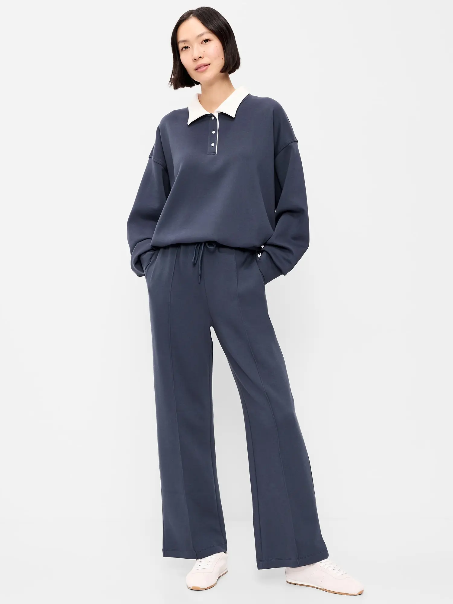 Old Navy Women's High-Waisted Dynamic Fleece Textured Wide-Leg Sweatpants