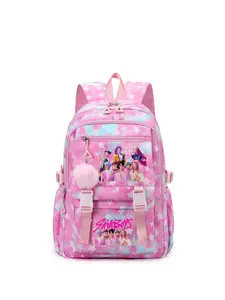 1pc Cute versatile Backpack solid color women's backpack kpop witch hunting group star print zipper closure fashionable and versatile casual trend suitable for students going to school, campus, going out to work, traveling women's backpack
