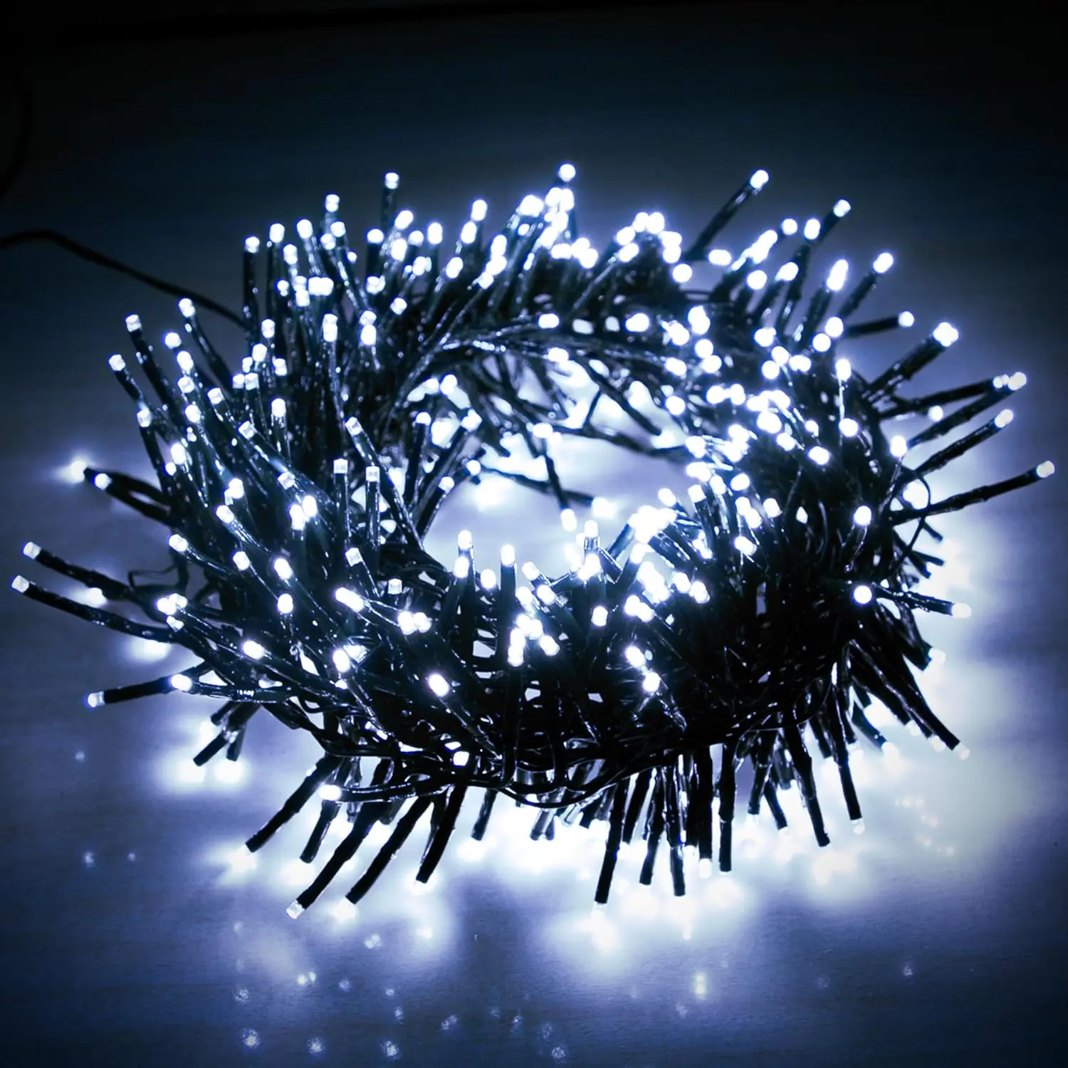 EcoNour 115Ft 2000-Twinkling LED Cluster Copper Wire Decorative Lights, IP44 Waterproof, 8 Modes, Timer, Memory Save, Energy-Efficient Corded AC Power, Easy Setup, Cool White Holiday Indoor Lighting, Christmas Tree Pattern Decorative Lights
