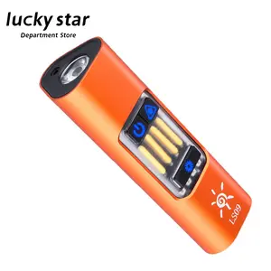 LUCKY STAR LS09 Mini EDC Torch Light - 600 Lumens, Waterproof, COB Side Light, Red Laser Pointer, USB-C Rechargeable, Multi-Mode Pocket Flashlight for Camping, Emergencies