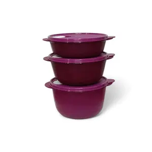 Tupperware Crystalware Magenta Microwave Set 850ml, 1.3L, 1.8L BPA Free Tableware - Bowls