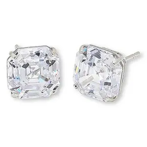 Radiance by Absolute™ 10K 6ctw Asscher Cut Solitaire Stud Earrings
