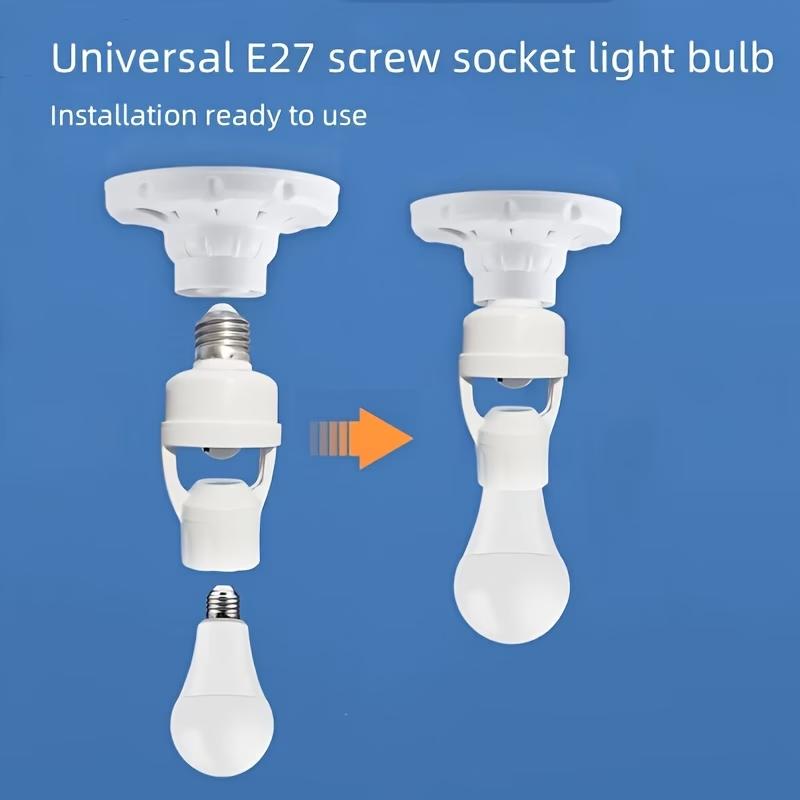 Motion Sensor E27 Light Socket Converter, Adjustable Delay Time Switch, Color Temperature Control, Base, Home Use Bulb Adapter