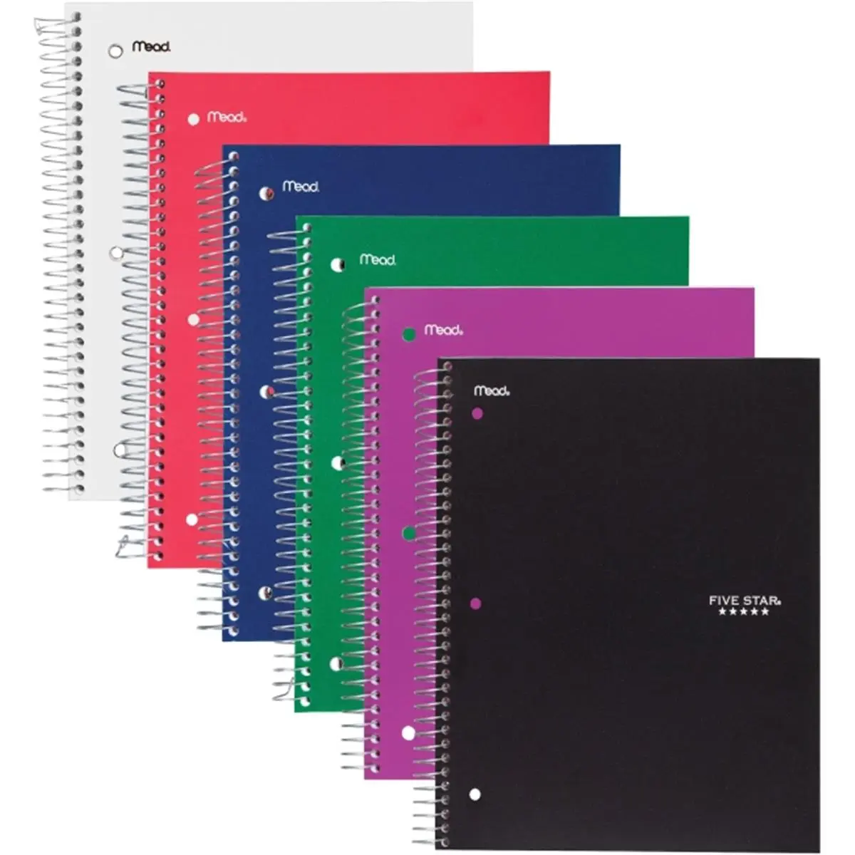 Five Star 8 x 10.5 in. 3-Subject Wirebound Notebook - Assorted
