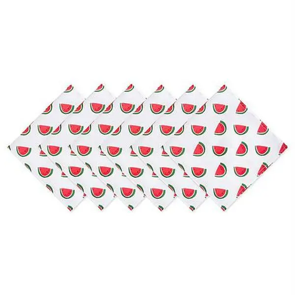 Design Imports Set of 6 Watermelon Print Outdoor Napkins