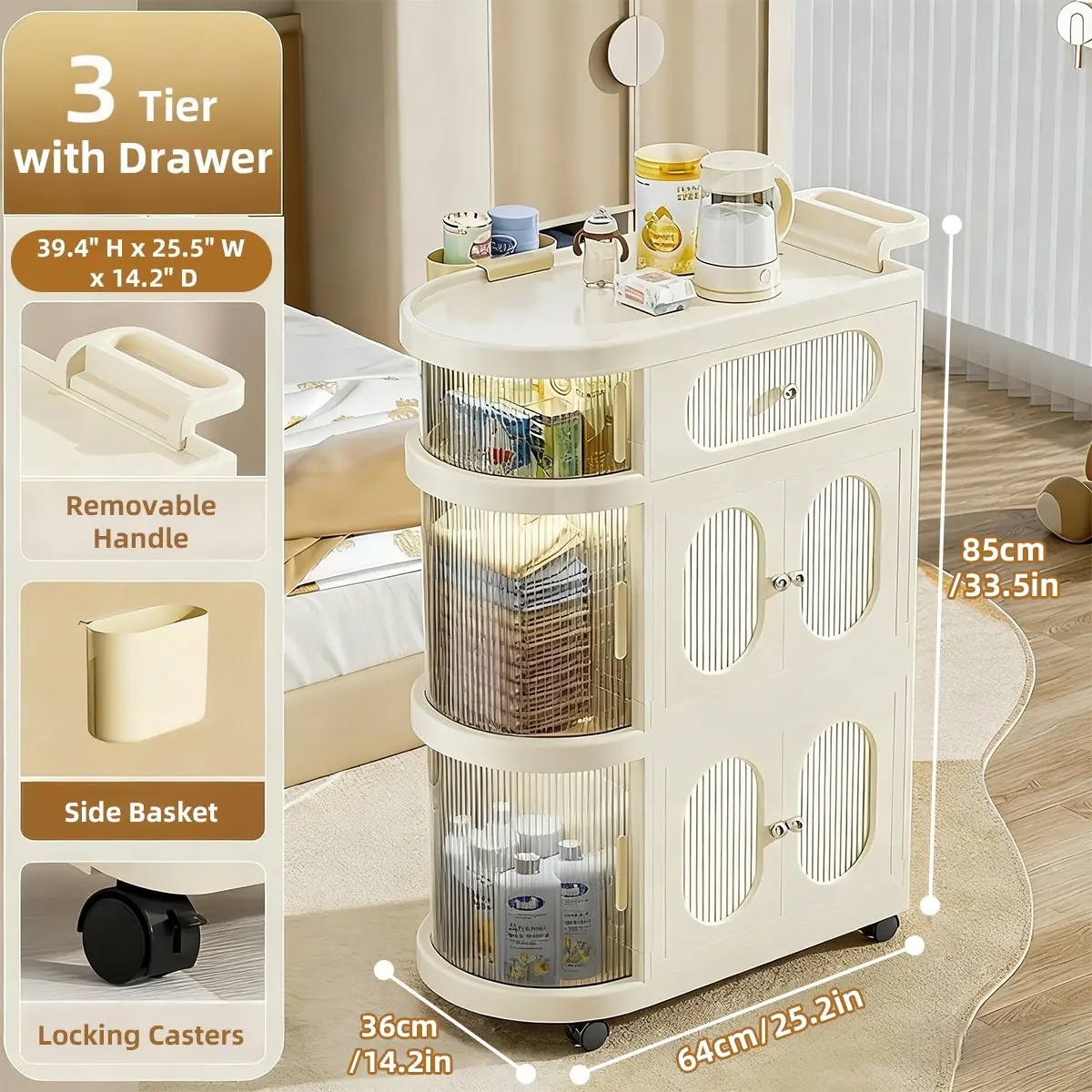 2 folding cabinets +1 drawer cabinet