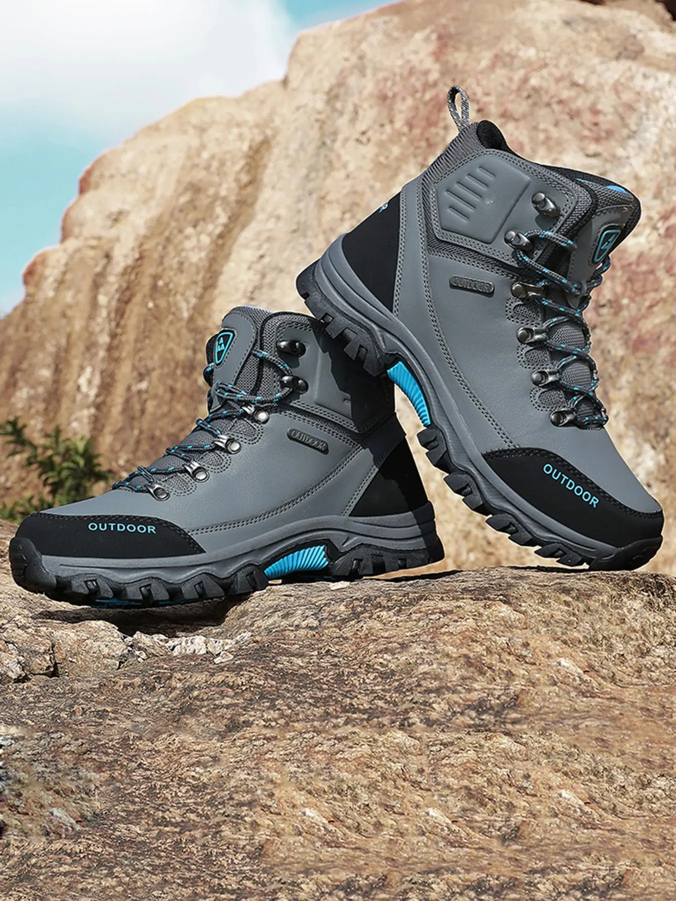 Men's Waterproof Hiking Boots, Lightweight Waterproof Hiking, Outdoor Trekking Camping Trail Hiking Boots, Male All-match Outdoor Sports Shoes for Daily Wear, Durable Outdoor Hiking