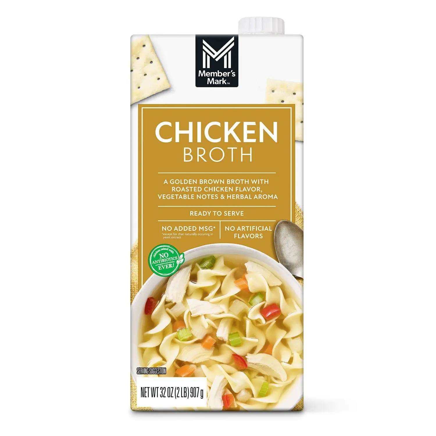 Member's Mark Chicken Broth, Ready-to-Use Savory Cooking Broth, 32 oz Cartons, 3 Pack