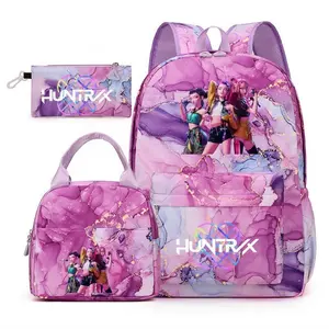 New Backpack solid color women's backpack&lunch bag witch group star printzipper closure Trendy backpack fashionableand versatile casual trend suitable for students going to school, campus, travelingwomen's backpack 3-piece