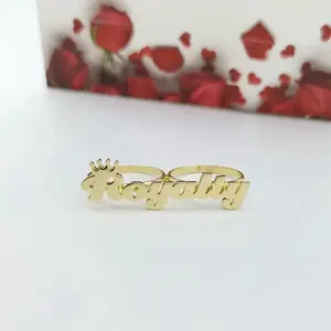 Custom Nameplate Two Finger Ring