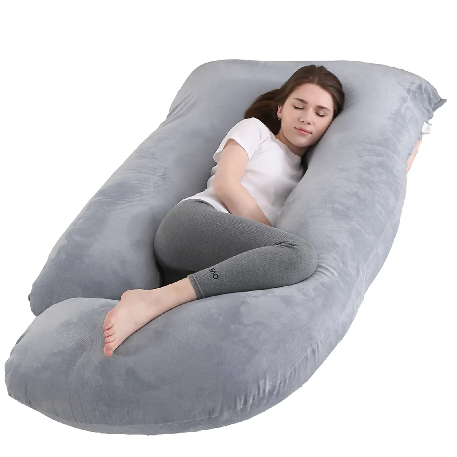 COOKEY Pregnancy Pillow with Velvet Cover,U Shaped Full Body Maternity Pillows for Sleeping,59inch pillows