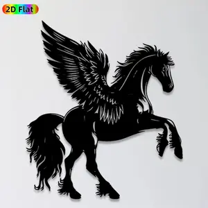 1pc Pegasus Metal Wall Art,Pegasus Statue Mural, Ideal Gift for New Year, Christmas, Mythical Creature Enthusiasts, Weather-Resistant Metal Wall Decor Wall Sculptures, Perfect for Living Room Wall & Garden Fence Pegasus Enthusiasts