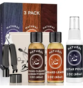 Deviser Guitar Cleaning Kit - Includes Lemon Oil, Polish, Guitar String-Cleaner & Guitar String Winder - All IN ONE for Easy Cleaning and Maintenance. High Performance, Ultra Absorbent Microfiber Cloth