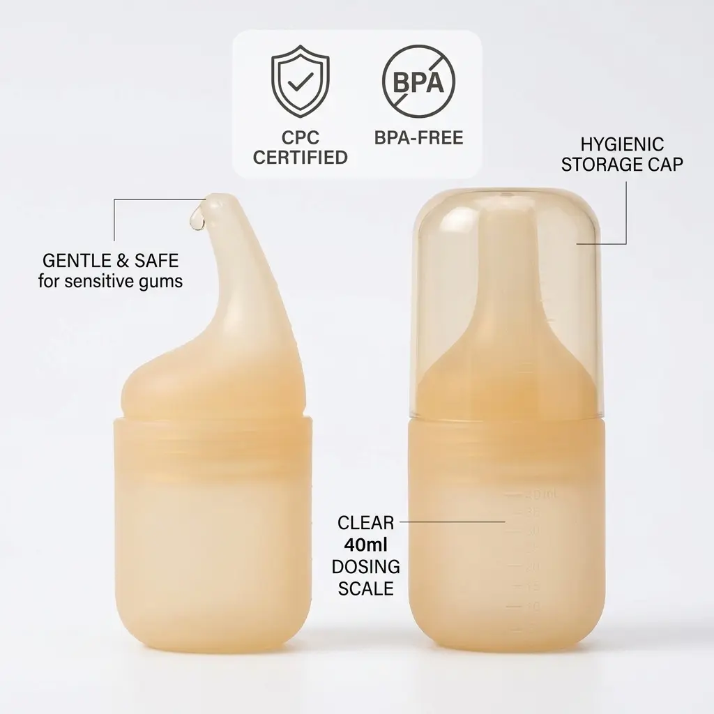 CPC Certified | Baby Medicine Feeder Bottle | Silicone Pacifier Syringe for Infants | Anti-Choking, Accurate Dosage, BPA-Free