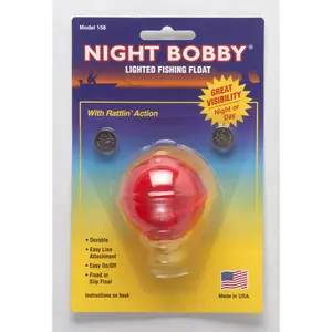Night Bobby Lighted Fishing Float – Red/Yellow, Small Round – Perfect for Night Fishing!